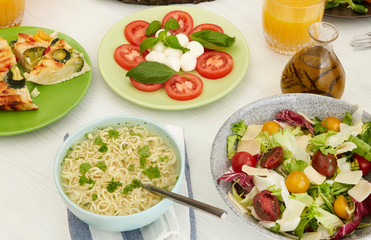 Healthy food on table