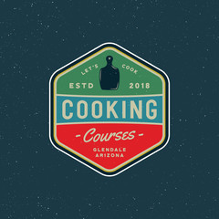 vintage cooking classes logo. retro styled culinary school emblem. vector illustration