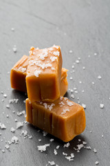 Hand made caramel toffee pieces with sea salt