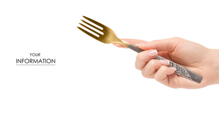 Female hand holding a fork pattern