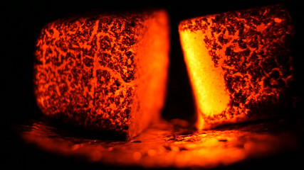 Coal for hookah close-up