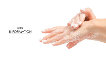 Soapy female hand foam pattern