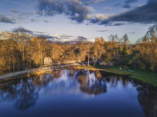 Countryside nature reflection - Vintage Film Look