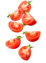 tomato slice, isolated on white background, clipping path, full depth of field