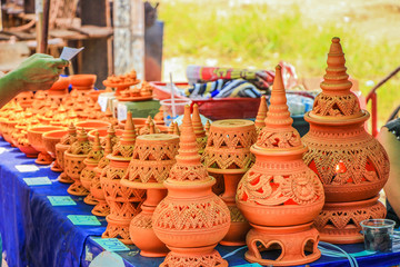 Thai traditional pot ceramic at kohkred island nonthaburi Thailand