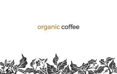 Vector template with coffee branch