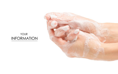 Soapy female hand foam pattern