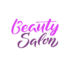 Logo Beauty Salon Lettering. Custom handmade calligraphy, vector