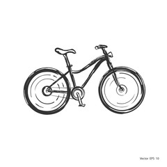 Hand drawn bicycle . Vector sketch bicycle