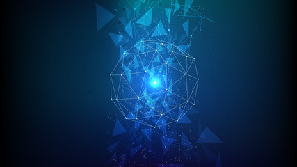 background abstract polygon data technology communication vector design illustration