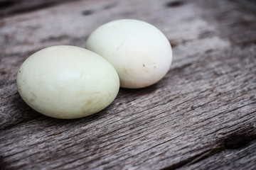 Eggs on wooden 