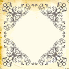 Vector baroque of vintage elements for design. 