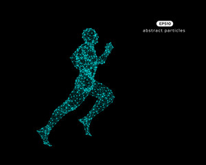 Abstract vector illustration of running man.
