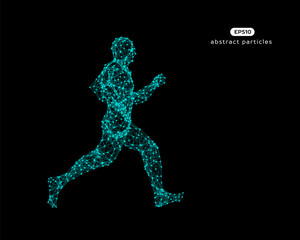 Fototapeta na wymiar Abstract vector illustration of running man.