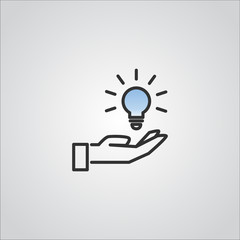 hand on idea icon , light-bulb