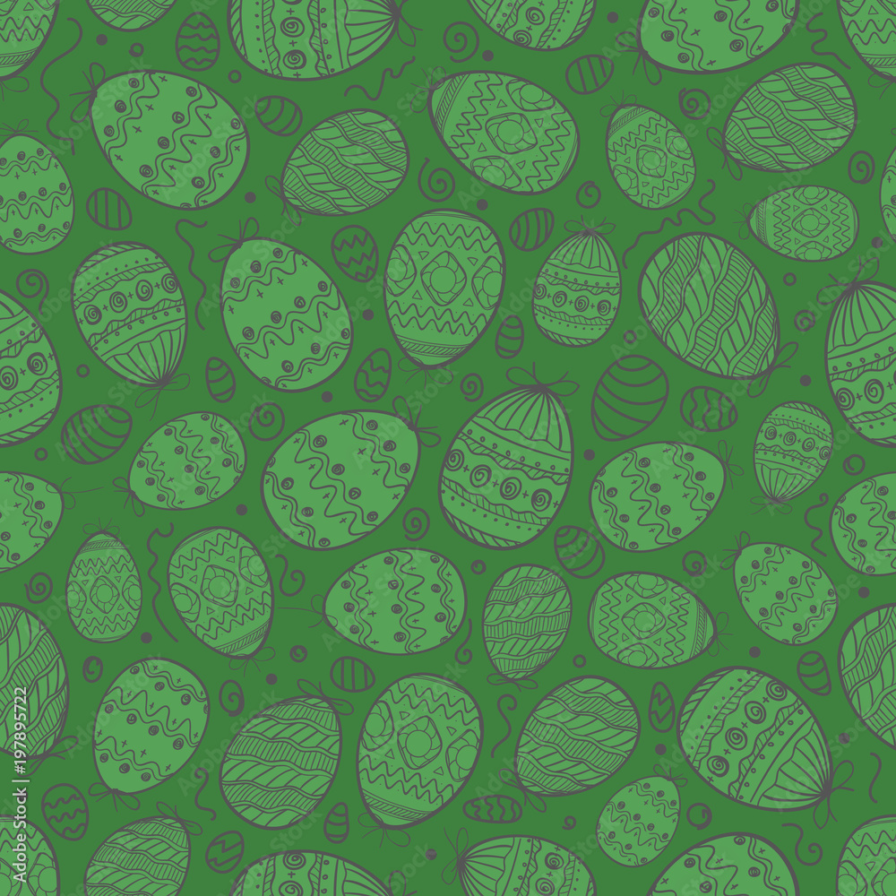 Poster happy easter seamless background. vector seamless pattern of easter elements