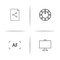 User Interface simple linear icons set. Outlined vector icons