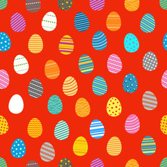 Easter eggs silhouettes seamless pattern. Easter holiday wrapping background