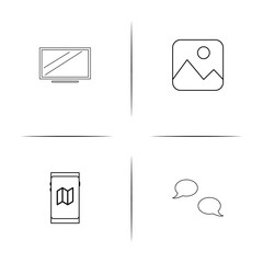 Network And Database simple linear icons set. Outlined vector icons
