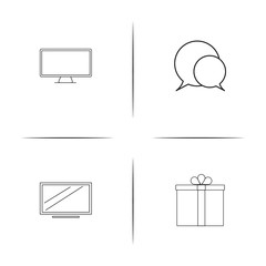 Internet Of Things simple linear icons set. Outlined vector icons