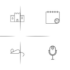 Lifestyle simple linear icons set. Outlined vector icons