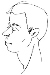 vector sketch of a beautiful man profile