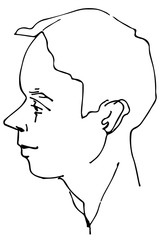  vector sketch of a beautiful man profile