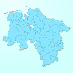 Lower Saxony blue map on degraded background vector