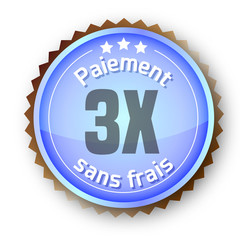Ic&ocirc;ne pour commerce en ligne - Paiement en 3 fois sans Frais