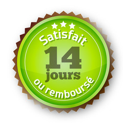 Ic&ocirc;ne pour commerce en ligne - Garantie Satisfait ou rembours&eacute; 14 jours