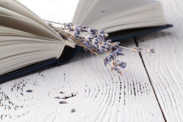 it's memories, a bouquet of dry lavender and books