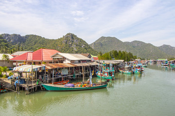 Fototapeta na wymiar Fisherman village petchburi province Thailand