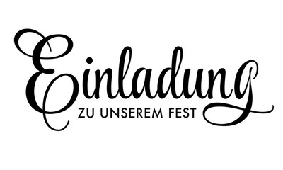 Einladung &ndash; Schriftzug mit Ornamenten in Schwarz