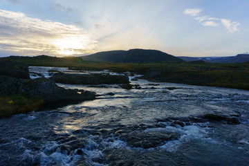 Obraz premium A morning sunrise on the ring road of iceland