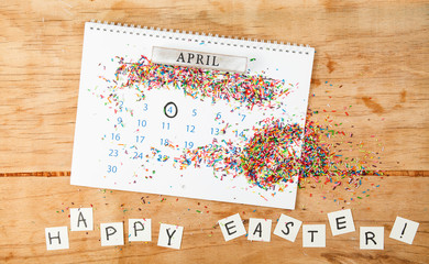 Fototapeta na wymiar Block calendar on white background. 4 april