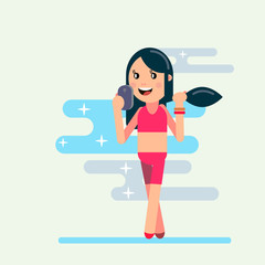 young woman taking selfie