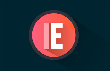 blue pink alphabet letter ie i e logo combination with long shadow design