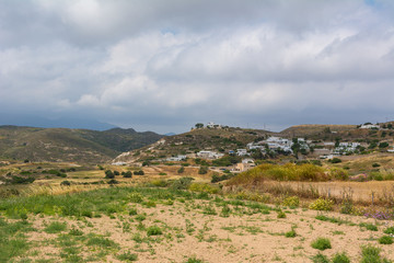 Fototapeta na wymiar View of Milos island, rural landscape. Cyclades Greece.