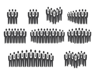 People Icon  team work set in trendy flat style isolated