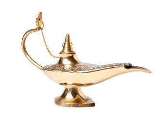 Aladdin magic lamp on white background