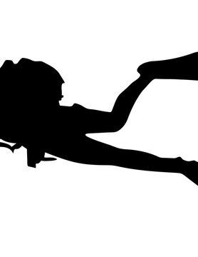 vector image of a divers silhouette A