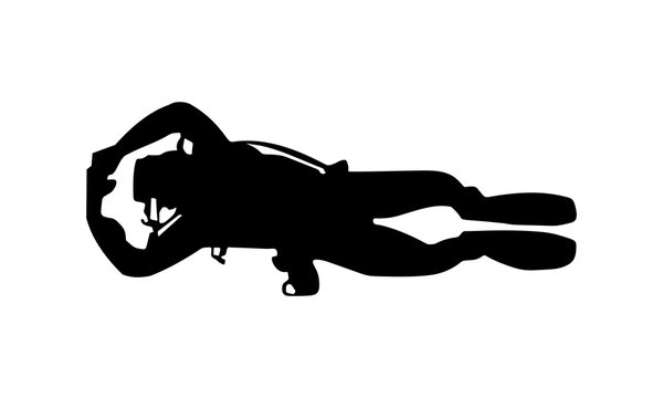 vector image of a divers silhouette C