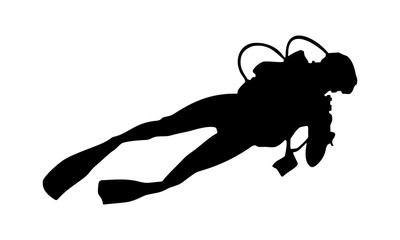 vector image of a divers silhouette D