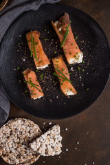 Canape with smoked salmon