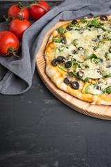 Cooked homemade vegan pizza