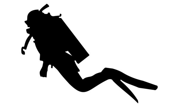 vector image of a divers silhouette E