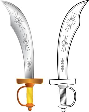 espada colorida e linear