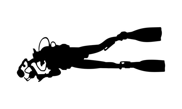 vector image of a divers silhouette H