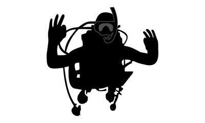 vector image of a divers silhouette I