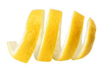 fresh lemon peel isolated on white background. healthy food